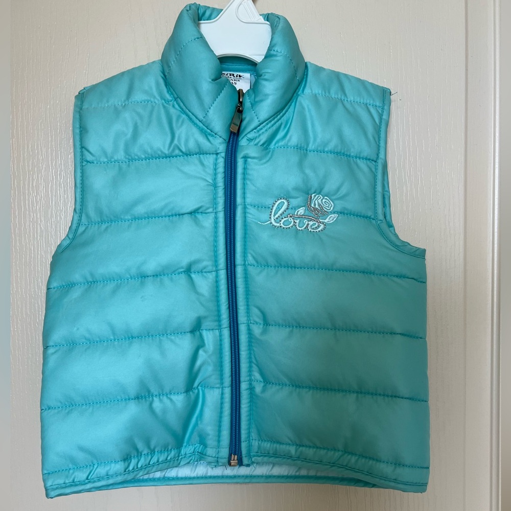 Kids Turquoise Puffer Vest Size 3T